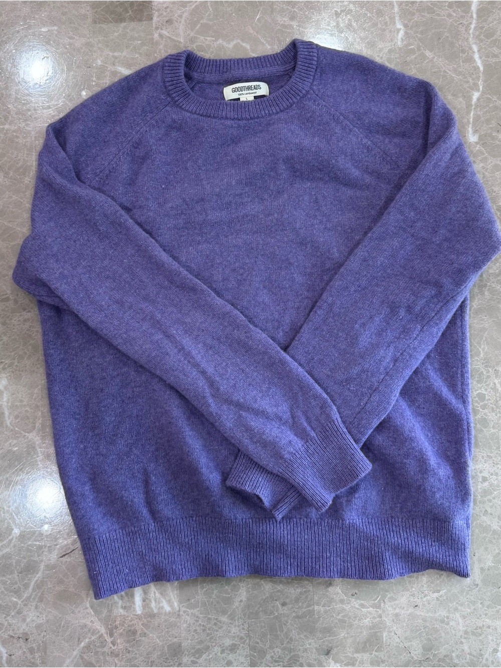 Goodthreads Men's 100% Lambswool Crewneck Sweater Purple Size Large